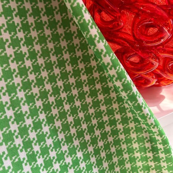 Vintage Green and white houndstooth print dress w matching maxi skirt Small - Picture 11 of 16